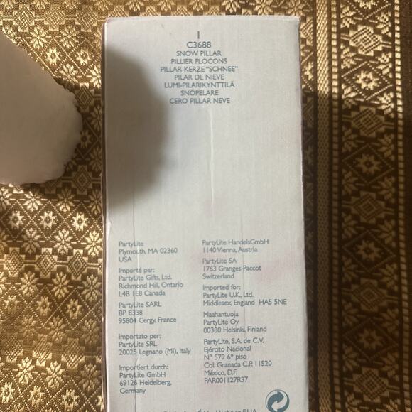 PartyLite Snow Pillar Discontinued C3688 Lightly Used With Box - Picture 2 of 5